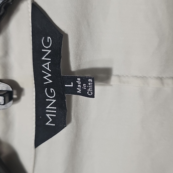 Ming Wang White Zip Jacket‎ Size Large - Picture 2 of 6